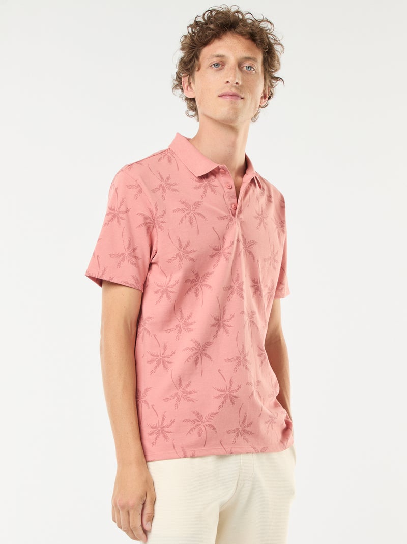 Polo van piquétricot met all-over motiefje Rose - Kiabi