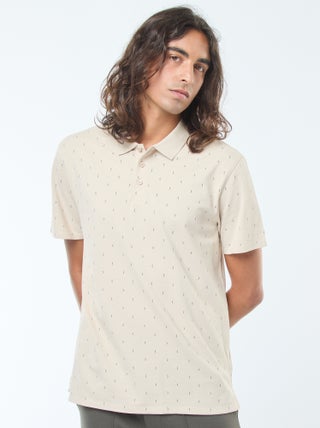 Polo van piquétricot met korte mouw en motiefje