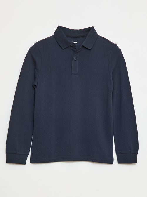 Polo van piquétricot met lange mouwen - Kiabi