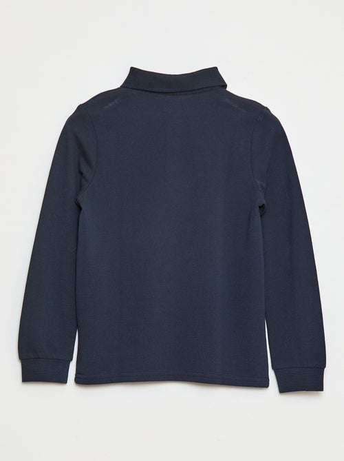 Polo van piquétricot met lange mouwen - Kiabi