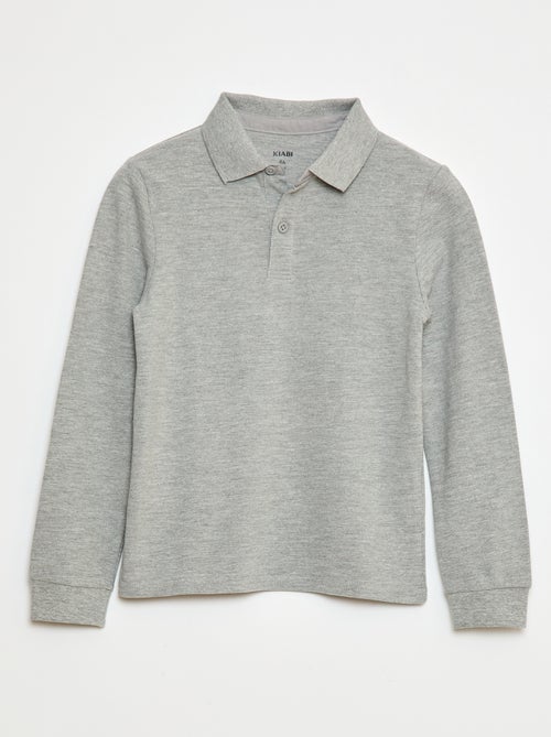 Polo van piquétricot met lange mouwen - Kiabi