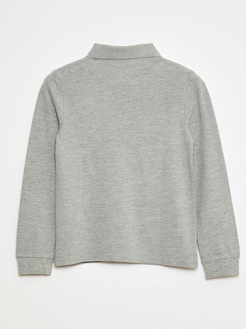 Polo van piquétricot met lange mouwen - Kiabi