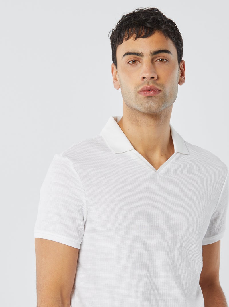 Polo van piquétricot wit - Kiabi