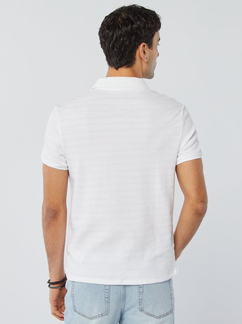 Polo van piquétricot wit - Kiabi