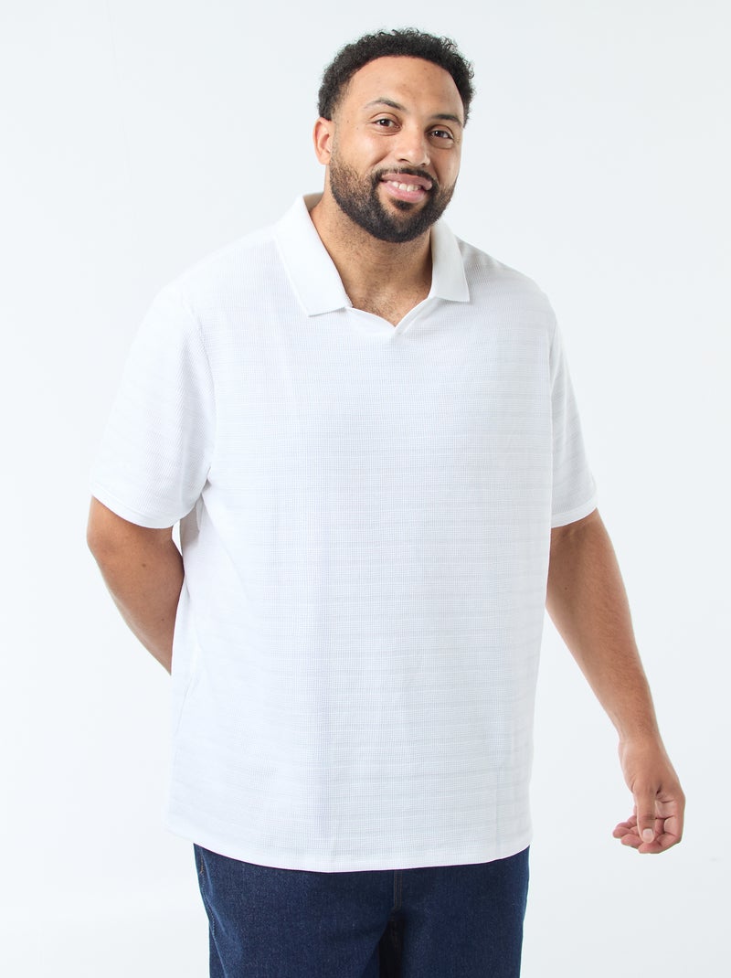 Polo van piquétricot wit - Kiabi