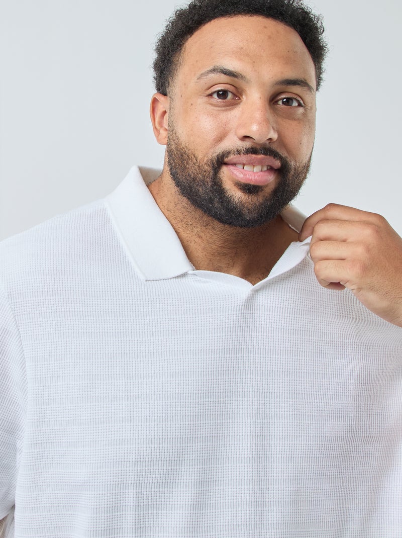 Polo van piquétricot wit - Kiabi