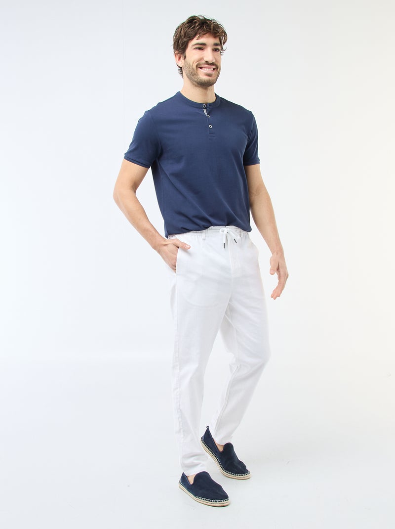 Poloshirt met mao-kraag Blauw - Kiabi