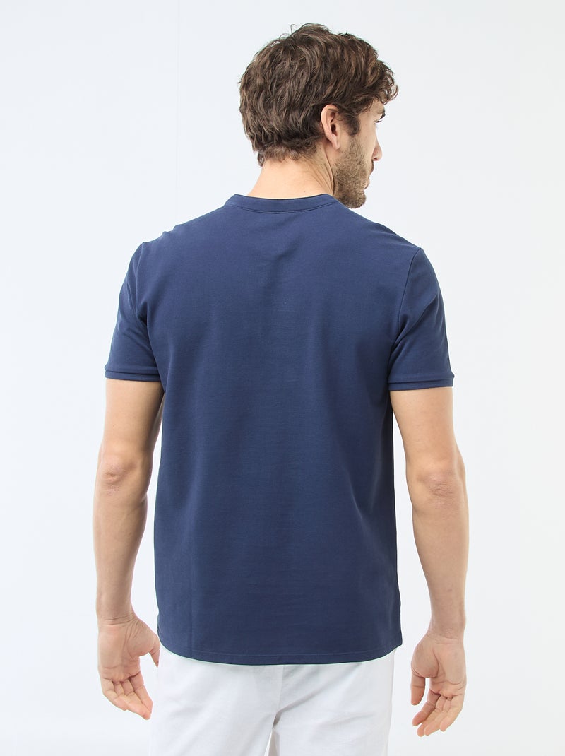 Poloshirt met mao-kraag Blauw - Kiabi