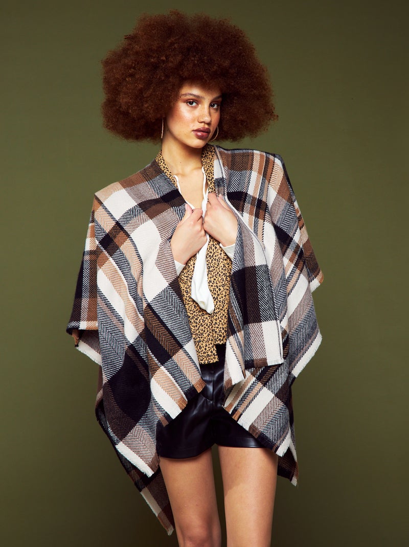 Poncho met luipaardprint BRUIN - Kiabi