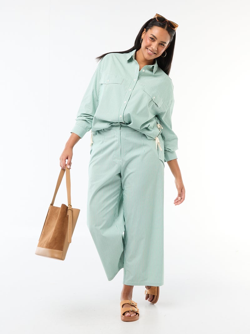 Popeline blouse Groen - Kiabi
