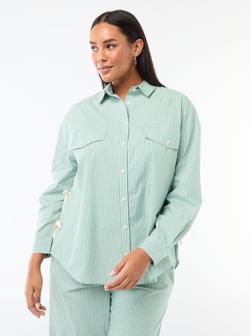 Popeline blouse Groen - Kiabi