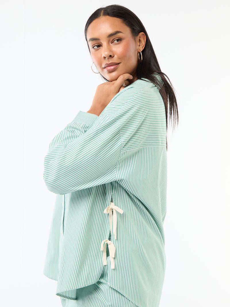 Popeline blouse Groen - Kiabi