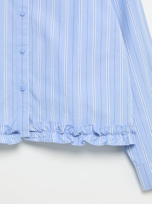 Popeline blouse met onderkant met ruches - Kiabi