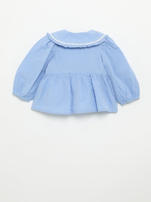 Popeline blouse met Peter Pan-kraag - Kiabi