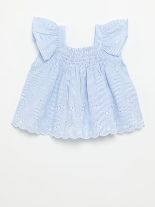 Popeline blouse met volants
