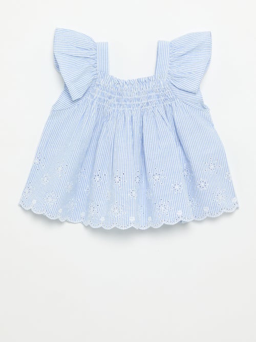 Popeline blouse met volants - Kiabi