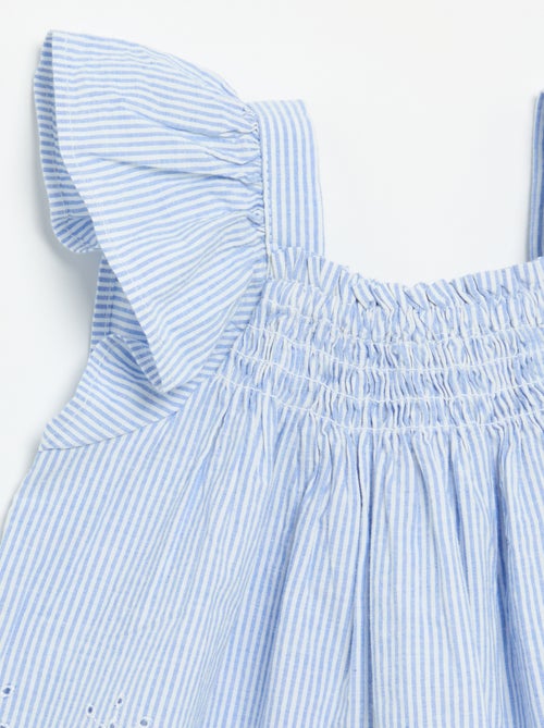 Popeline blouse met volants - Kiabi