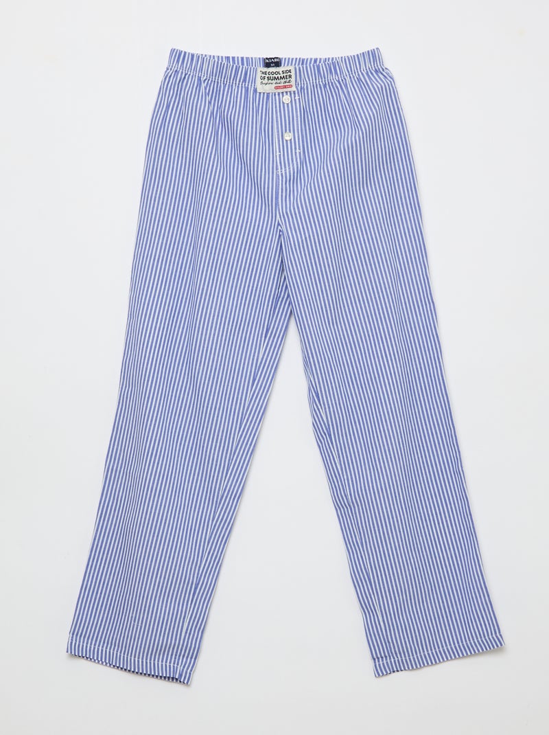 Popeline pyjamaset - 2-delig Blauw - Kiabi