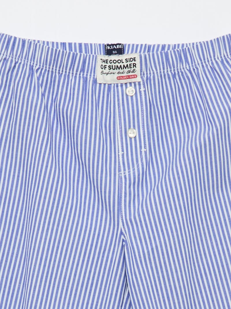 Popeline pyjamaset - 2-delig Blauw - Kiabi