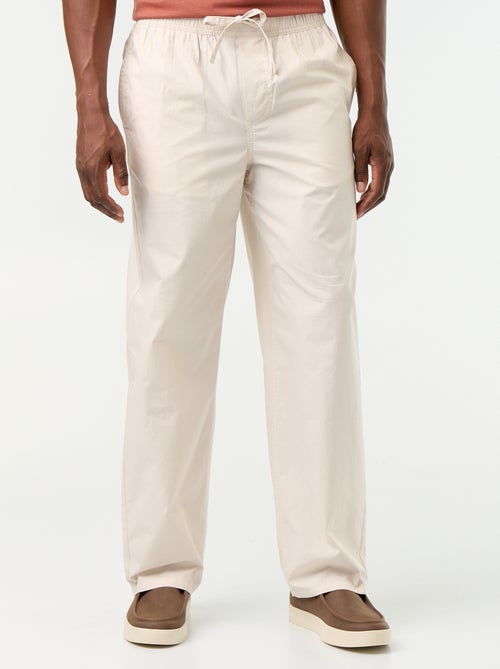Popelinebroek met elastische taille - Kiabi