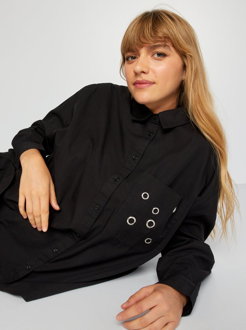 Poplin blouse ZWART - Kiabi