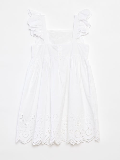 Poplin jurk met broderie anglaise - Kiabi