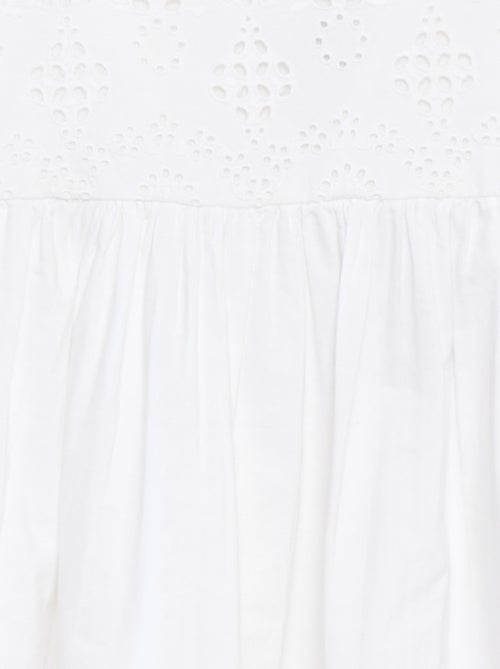 Poplin jurk met broderie anglaise - Kiabi