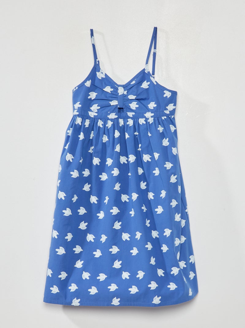 Poplin jurkje met print BLAUW - Kiabi