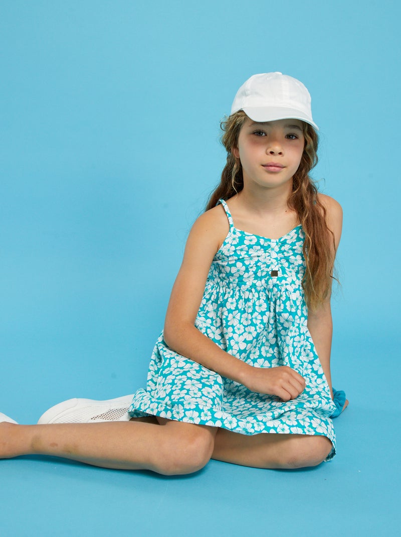 Poplin jurkje met print BLAUW - Kiabi