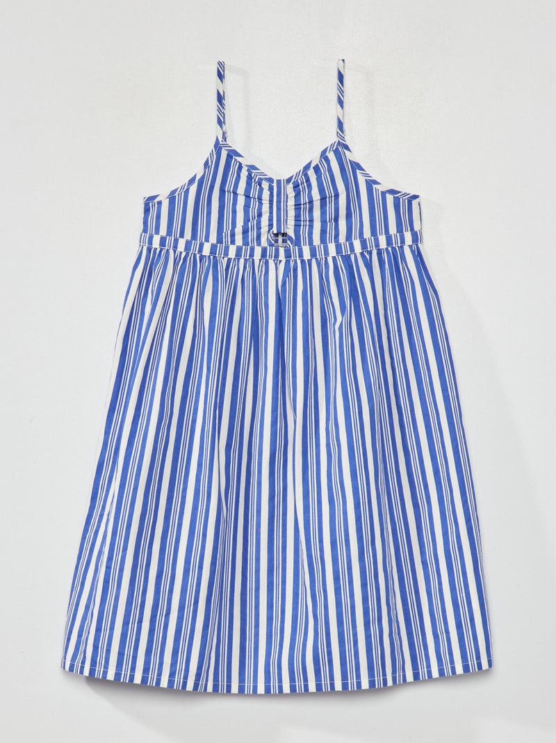 Poplin jurkje met print BLAUW - Kiabi