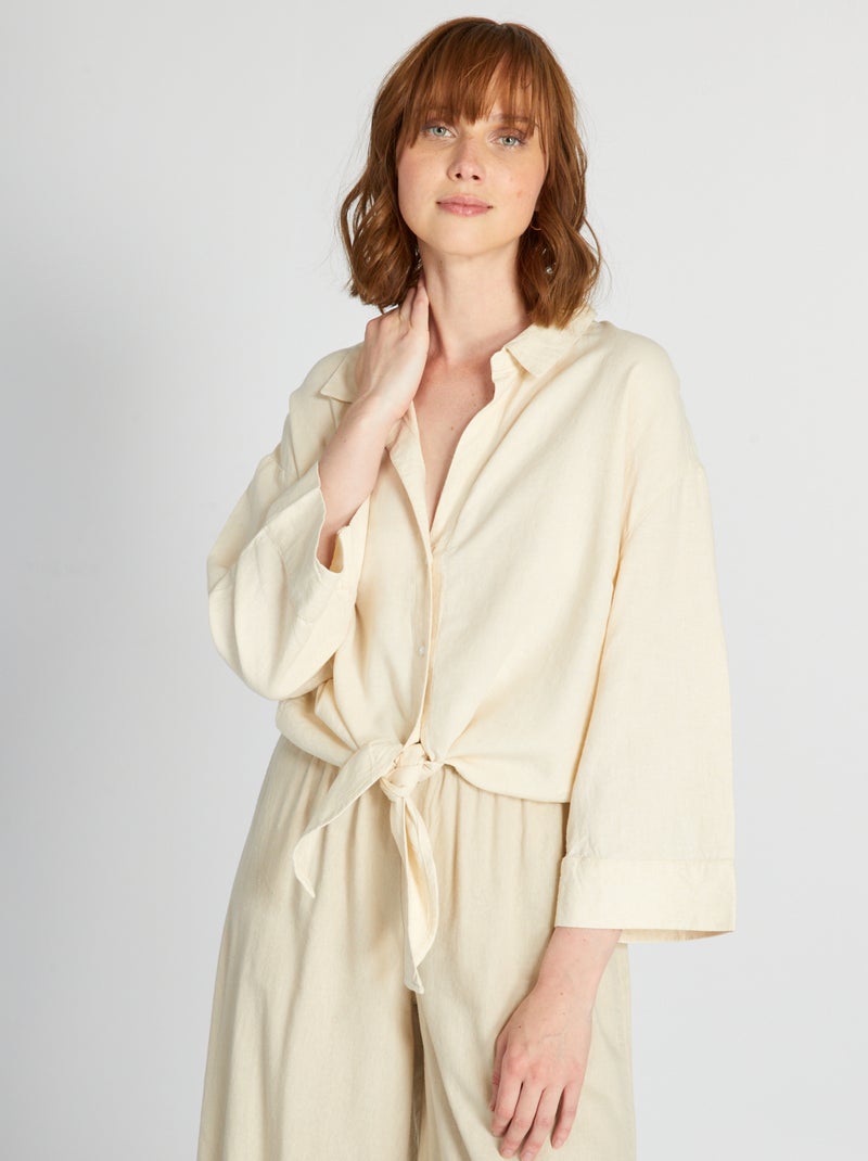 Poplin overhemd BIEGE - Kiabi