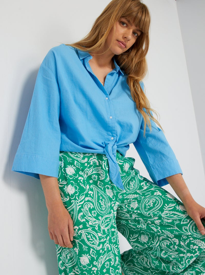 Poplin overhemd blauw - Kiabi