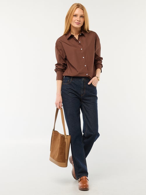 Poplin overhemd met lange mouwen - Kiabi