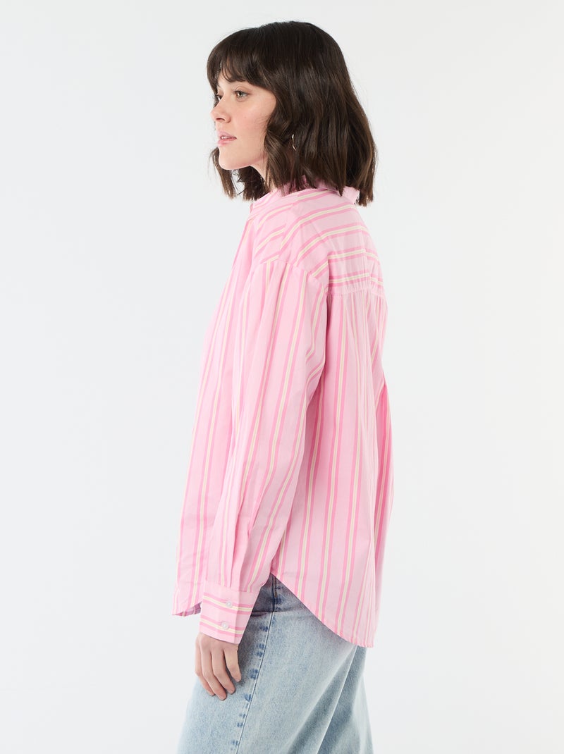 Poplin overhemd met lange mouwen Rose - Kiabi