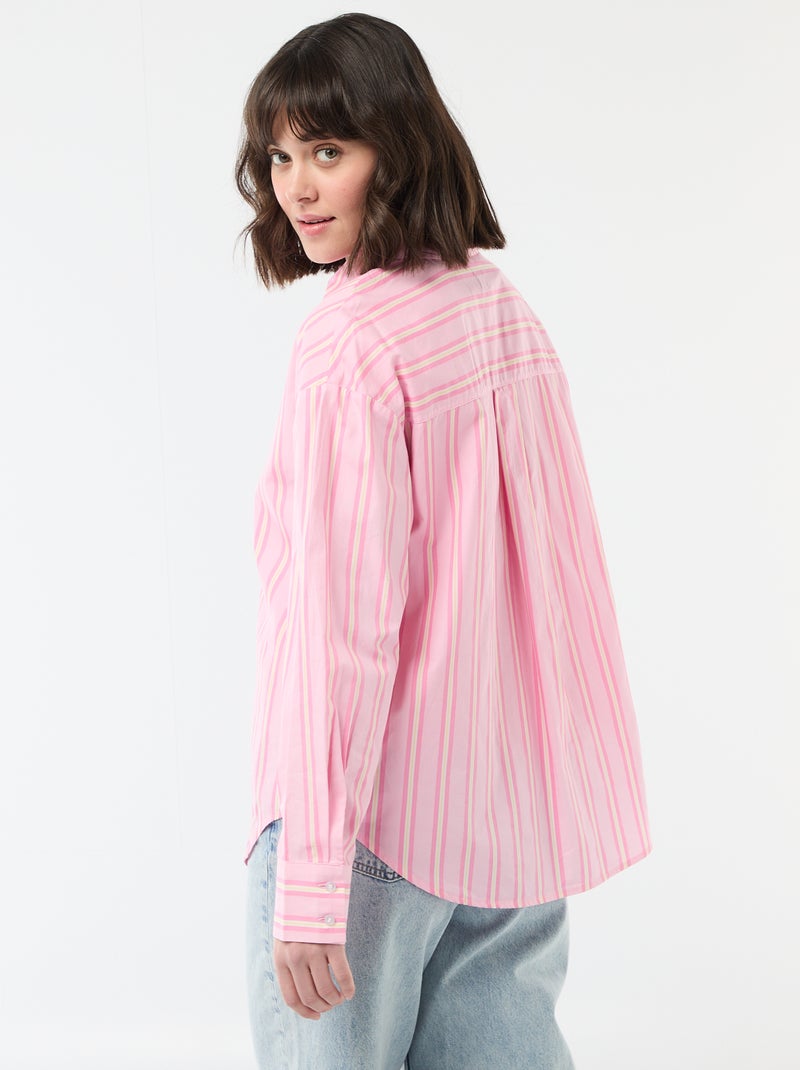 Poplin overhemd met lange mouwen Rose - Kiabi