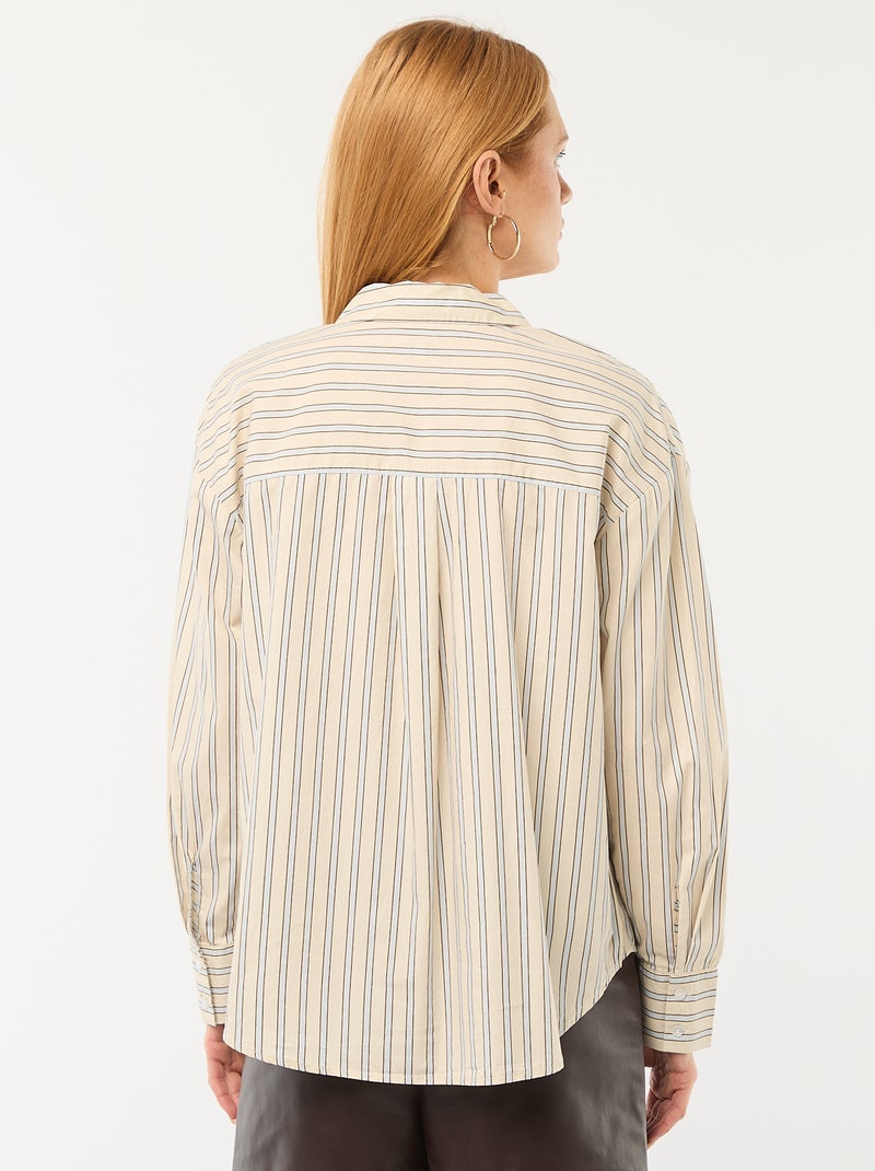 Poplin overhemd met lange mouwen Wit - Kiabi