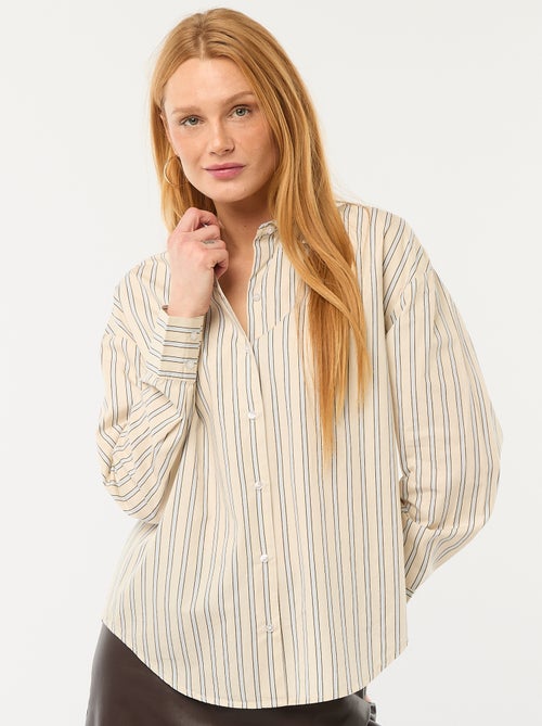 Poplin overhemd met lange mouwen - Kiabi