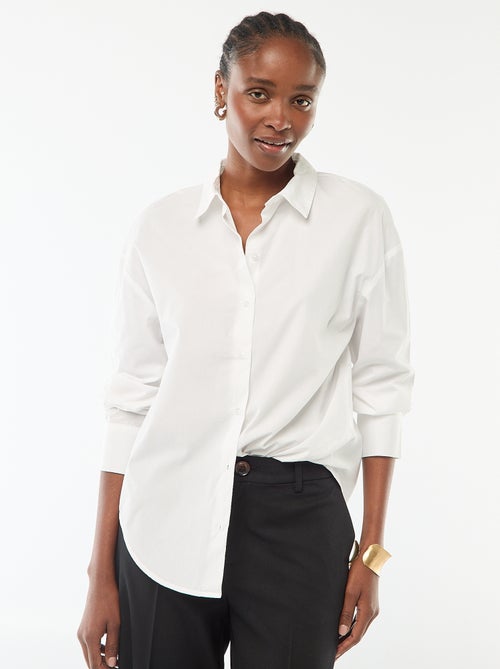 Poplin overhemd met lange mouwen - Kiabi