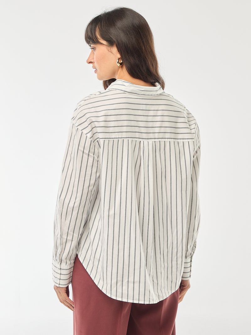 Poplin overhemd met lange mouwen Wit - Kiabi