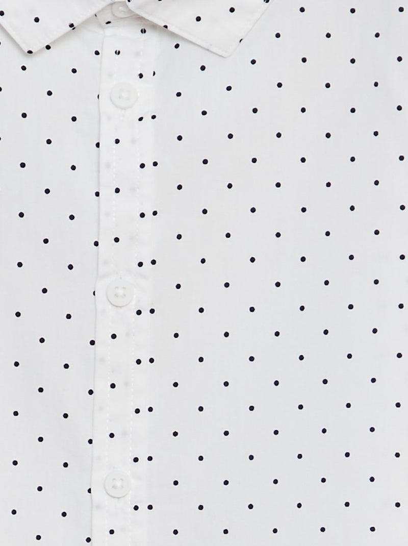 Poplin overhemd met print WIT - Kiabi