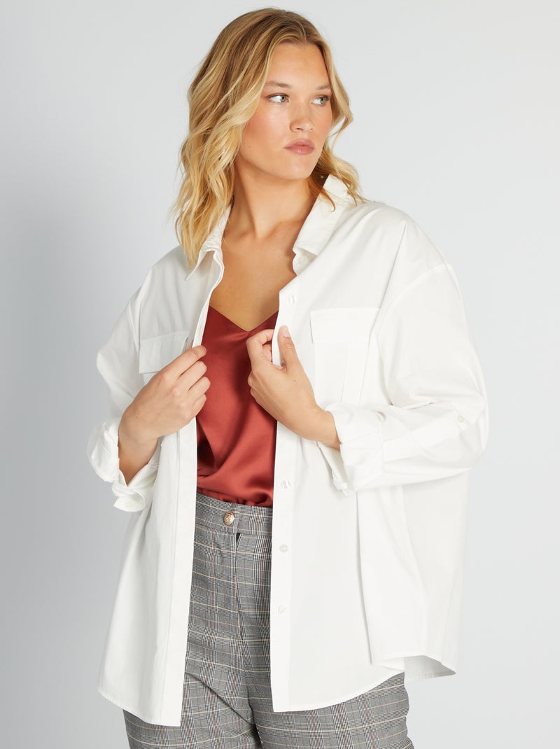 Poplin overhemd WIT - Kiabi