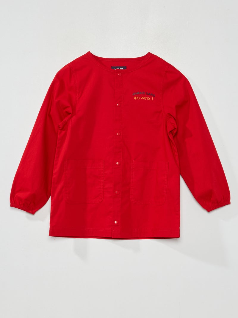 Poplin schoolschort Rood - Kiabi