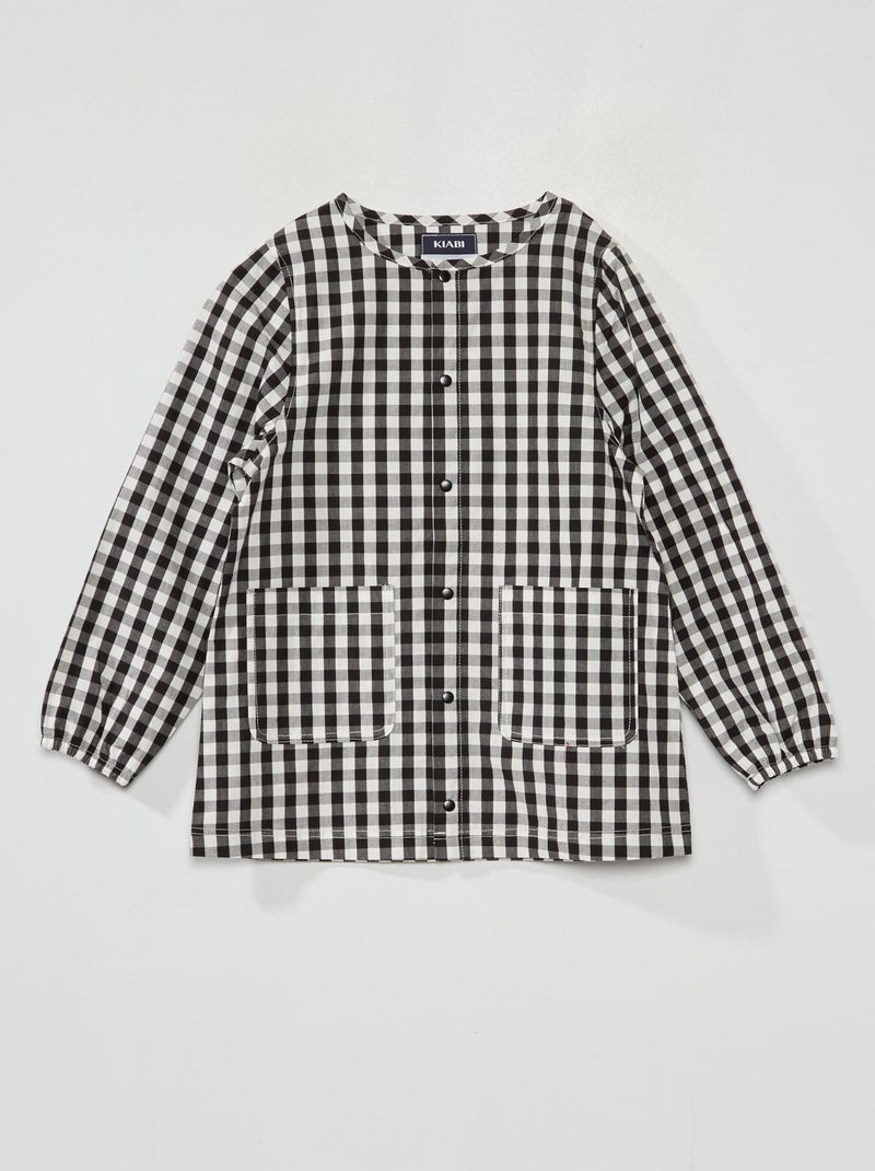 Poplin schoolschort ZWART - Kiabi