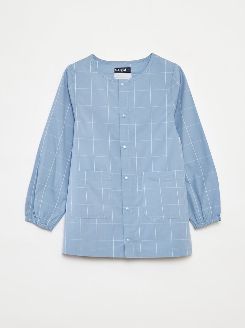 Poplin schort met lange mouwen Blauw - Kiabi