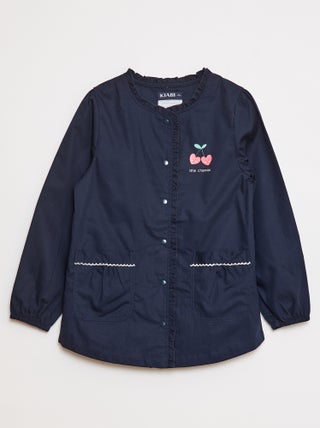 Poplin schort met lange mouwen