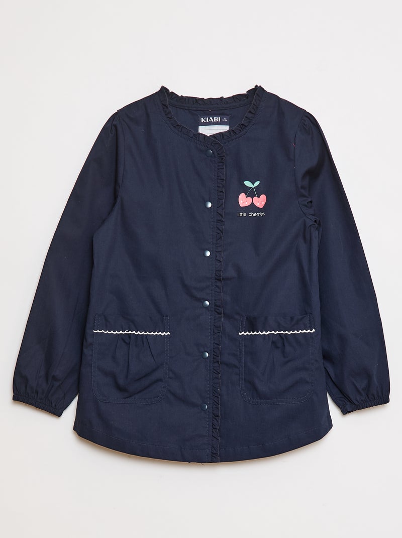 Poplin schort met lange mouwen Blauw - Kiabi