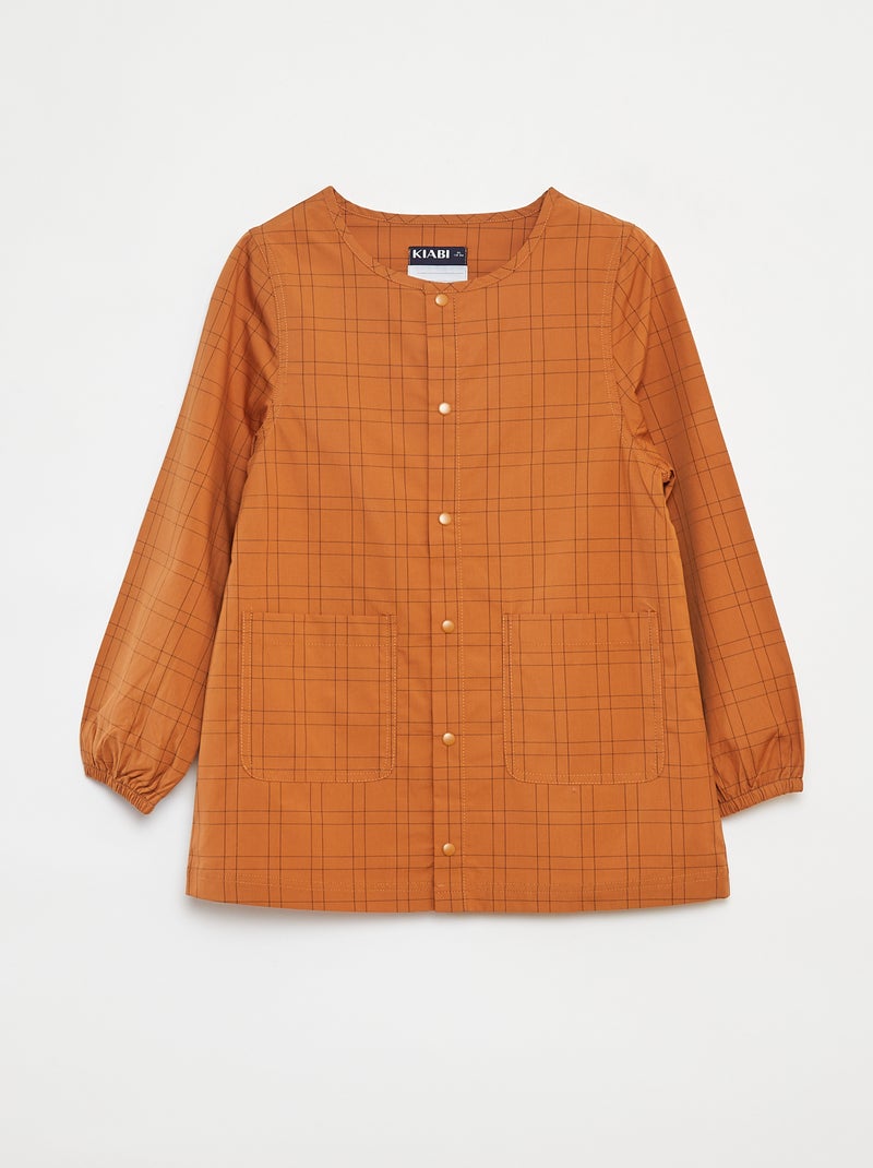Poplin schort met lange mouwen Bruin - Kiabi