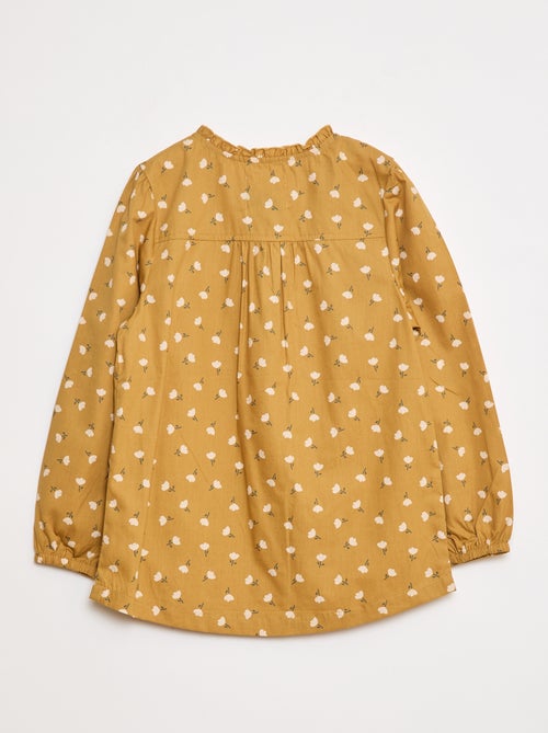 Poplin schort met lange mouwen - Kiabi