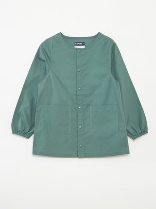 Poplin schort met lange mouwen