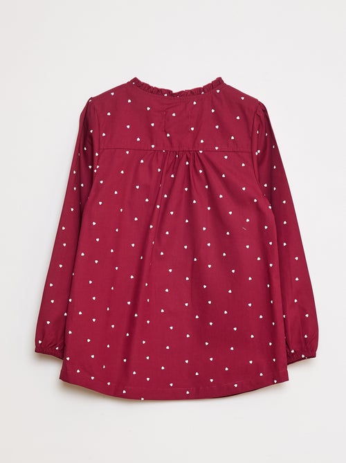 Poplin schort met lange mouwen - Kiabi